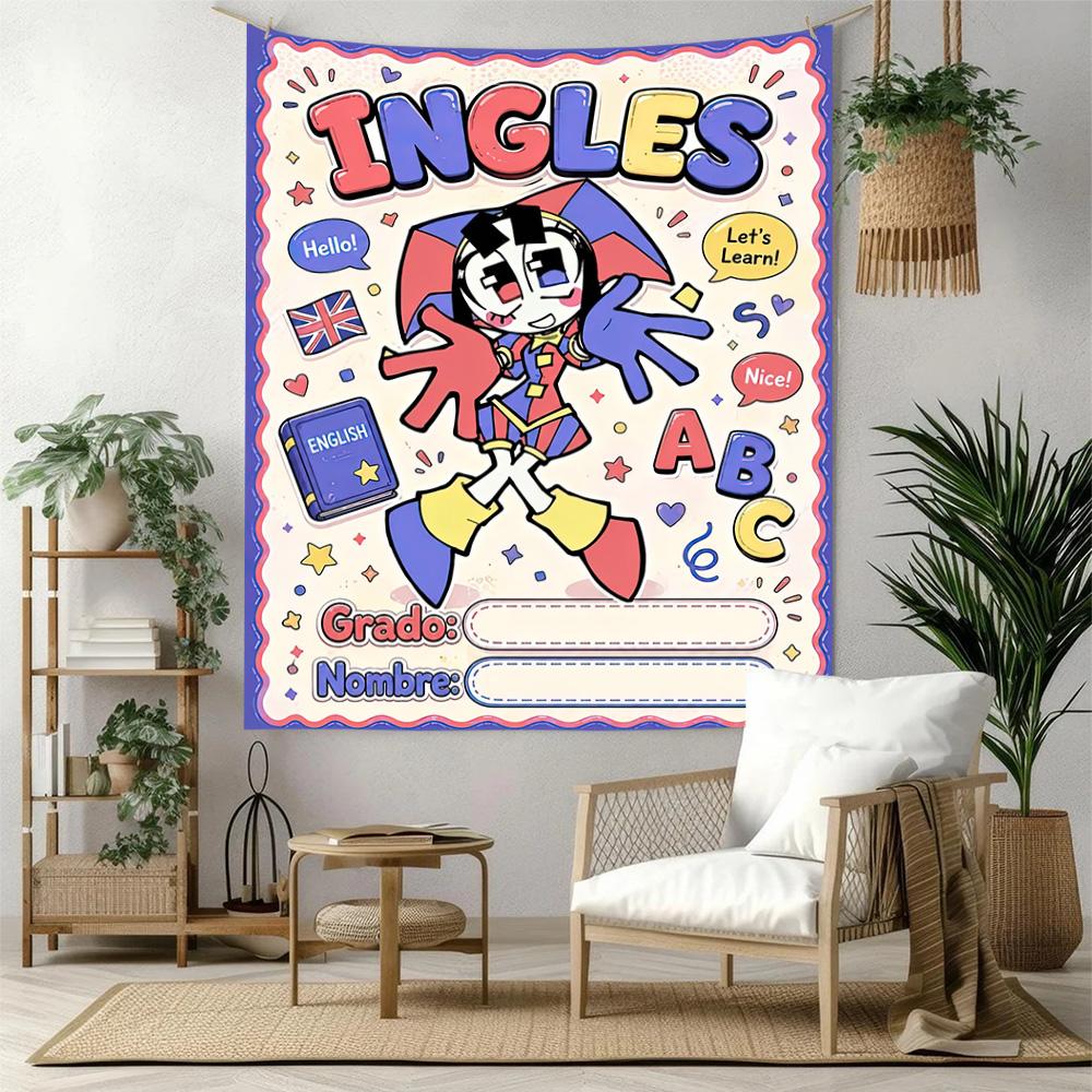 Digital Circus5 Wall Decor Tapestry Art For Pet Memorial Birthdaywedding Party Backdrop Family Gift