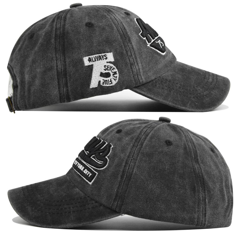 Vintage Washed Cotton Baseball Cap, Always 75 New York City Embroidery Adjustable Distressed Dad Hat for Men Women Outdoor Sun Hat