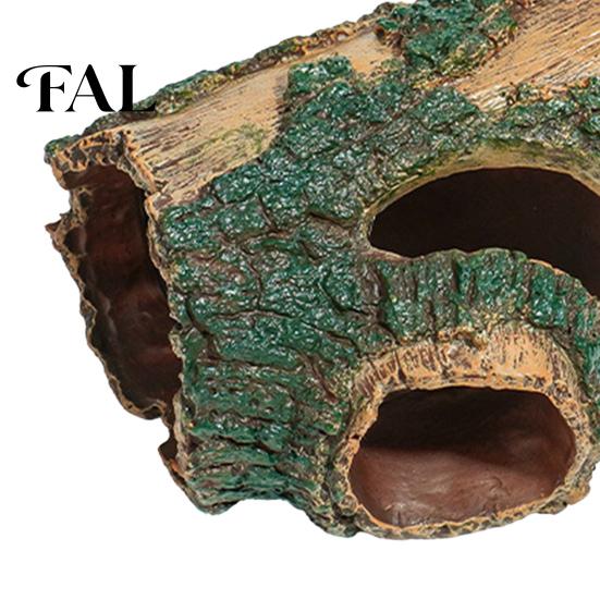 Terrarium Landscaping Accessories Rotten Tree Reptile Hideout, Hole Aquarium Fish Shrimp Natural Texture Shelter Hide Cave, Gecko for Tank Decoration