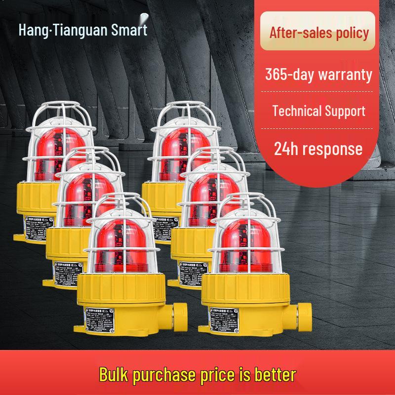 Explosion-Proof Stainless Steel Sound & Light Alarm for Gas Stations, IP66 Waterproof, Dustproof, Industrial Warning Light