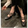Fashion Women's Shoes 2024 Brand Shallow Women's High Heels Fashion Buckle Strap Dress Pumps Women New Square Toe Heels Women Zapatos