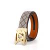 Four Seasons Available New Leather Men'S Belt Alloy Automatic Buckle Letter Belt Business Commuter Casual Pants Belt
