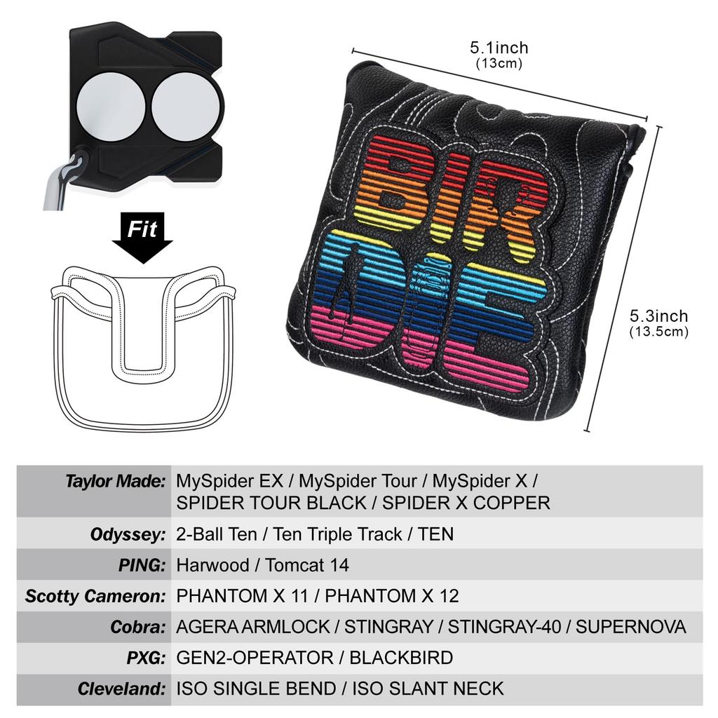Крышка паттера Mytag Крышка головки Колотушка типа «штифт» Крышка паттера типа «штифт» Магнитная застежка Тип лезвия «Берди» (черный)