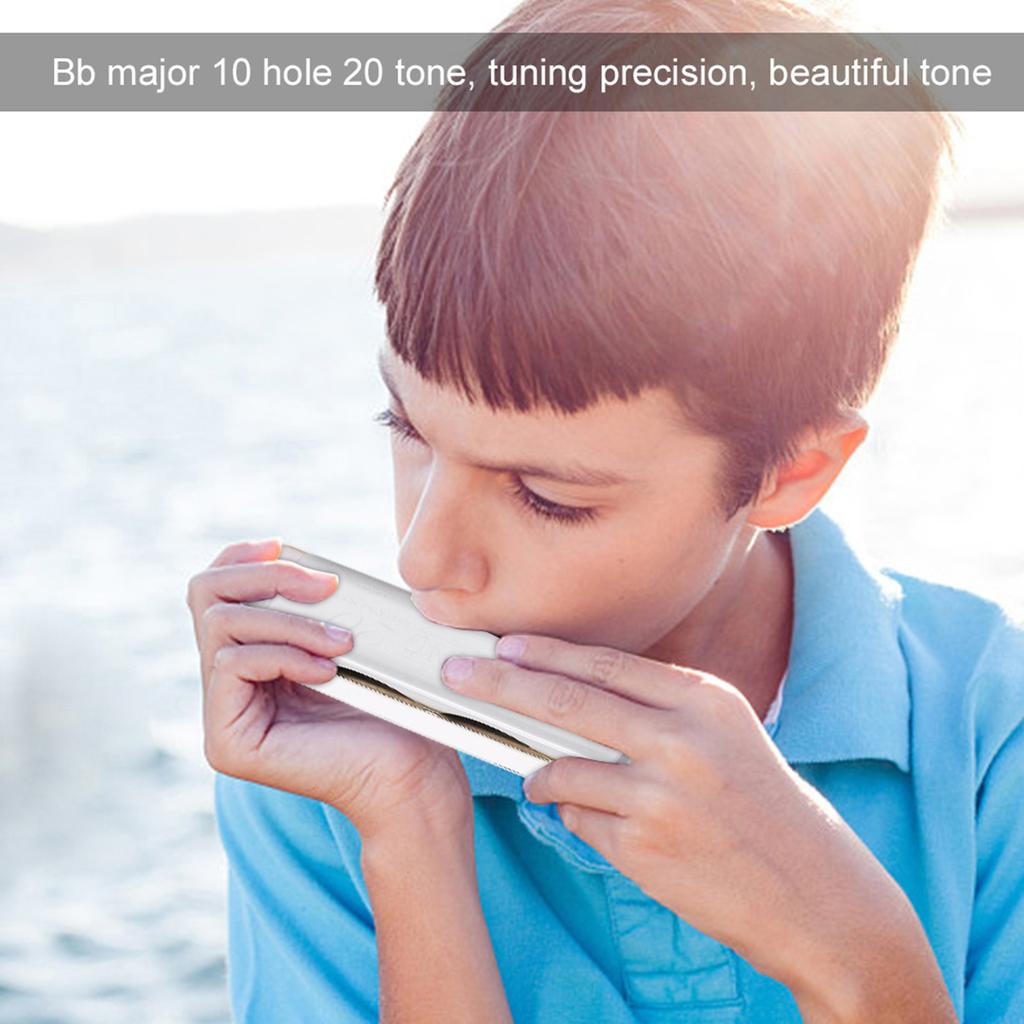 KONGSHENG AM 20D Фосфорная бронза Язычок 10 Отверстий 20 Тональностей Блюзовая Губная Гармоника в Тональности Bb Белая