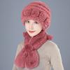 Fur Hat Female Winter Rex Rabbit Hair Middle Old Lady Warm Grandma Hat Mother Hat Old Man Hat Hair Scarf