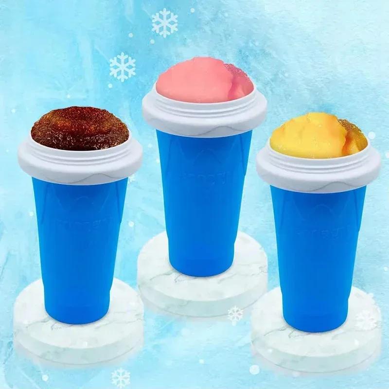 Smoothie Homemade Cup Quick-Frozen Ice Cream Milkshake Bottle Summer DIY Juice Iced Cup Freezed Portable Squeeze Slushie Cups