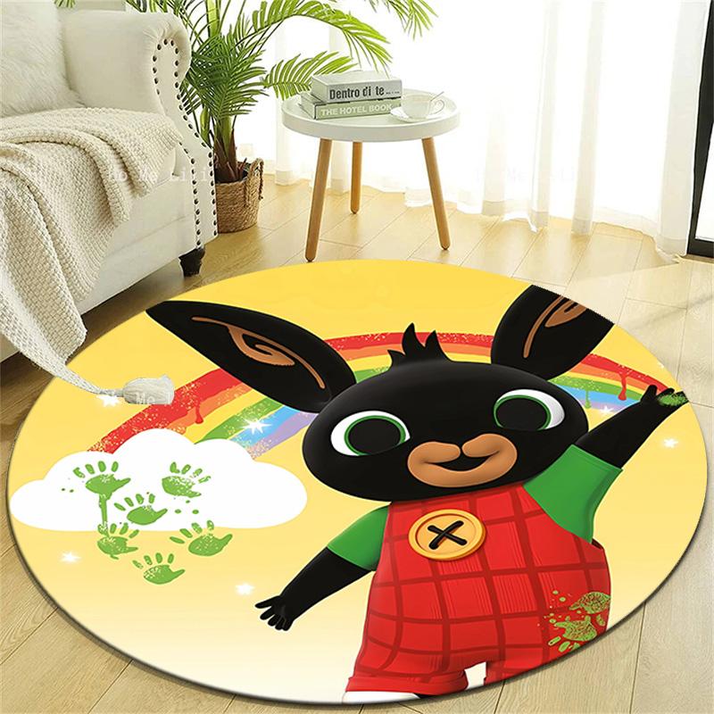 1pc Bing Bunny3 Design Printed Area Round Carpet for Bedroom Living Room Home Decor Rugs Mat Non Slip Mat Rug for Bedside