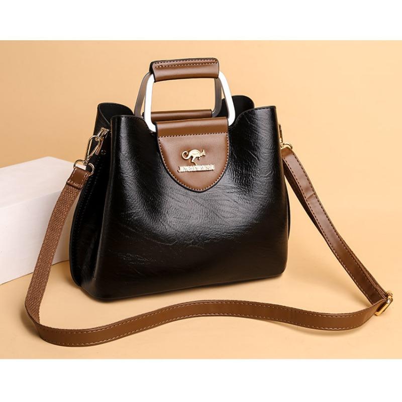 PU Soft Leather Texture Handheld Bag New Women Bag Niche Design Fashion Shoulder Sling Bag Large Capacity Tote Bag