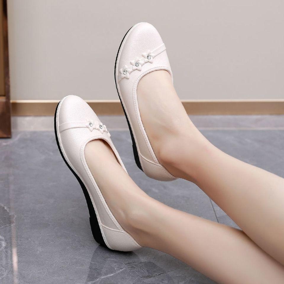 Женские классические легкие туфли на плоской подошве с круглым носком из резины высокого качества, повседневные туфли для офиса и работы в отеле