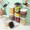Герметичная банка с вращающейся крышкой, коробка для хранения продуктов, прозрачный пластиковый резервуар для разных зерен, штабелируемые банки для хранения сушеных продуктов, органайзер для кухни