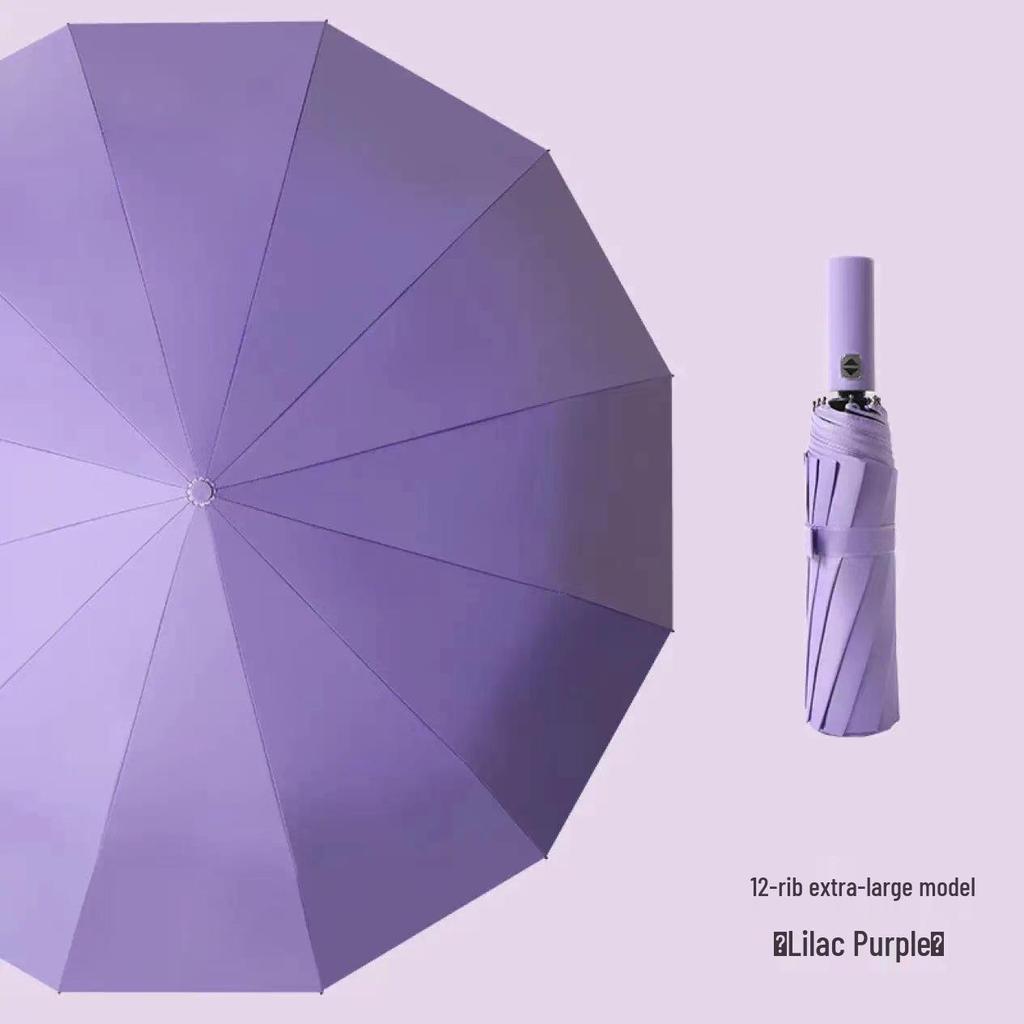 Пользовательский УФ Черный Клей Зонт от Солнца и Дождя – Женский Трехсложный Дизайн с Нанесением Логотипа.