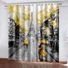 Beautiful Scenery 3D Printing Curtains Circular Flower Type Bedroom Living Room Shading Metal Eyelet Curtains