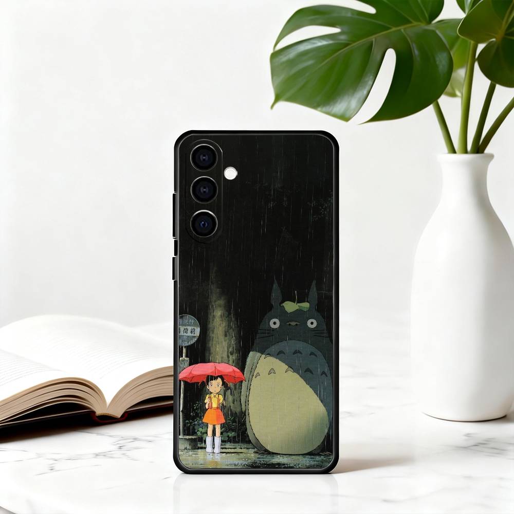 Милый пухлый кот Т-Тоторо-кт Чехол для телефона для Samsung Galaxy A73, A72, A71, A70, A53, A52, A51, Другие Мягкий Черный Чехол
