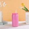Thermos Cup High Appearance Level Mason Jar Straw Water Cup Simple Thermal Insulation Cold Color Cans