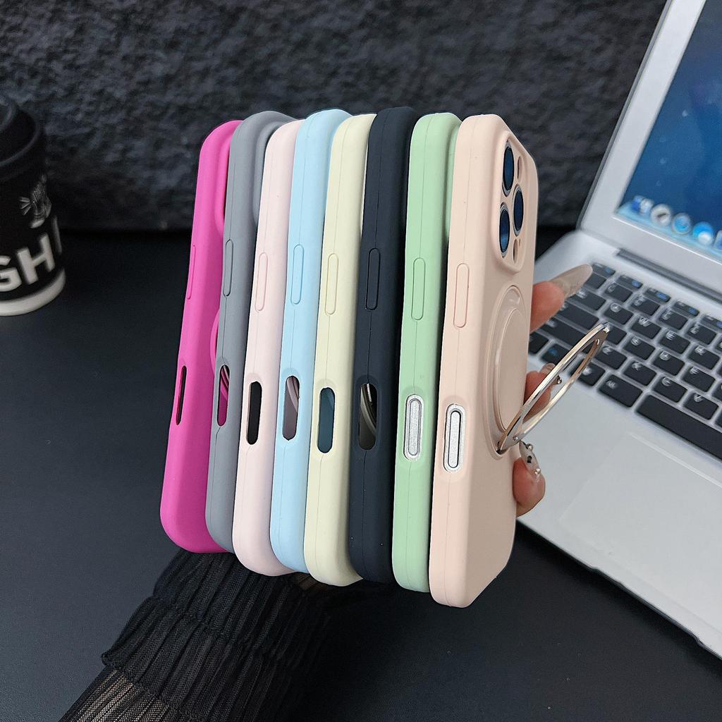 Макаронный чехол-держатель из жидкого силикона с магнитом для iPhone 17 Pro, вращение на 360°, защита от падений