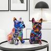 New Creative Colorful Bulldog Resin Crafts Home Living Room Ornaments Porch Wine Cabinet Decoration Supplies