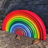 Large Wooden Arch Bridge Semicircular Arch Rainbow Building Block Rainbow People Building Block