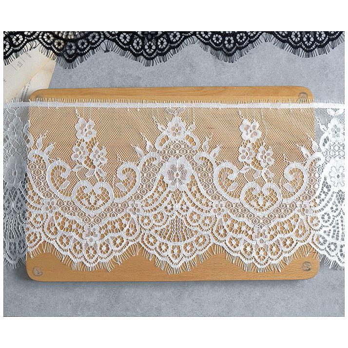 18cm*300cm Eyelashes Lace, 18cm Wide Eyelashes Lace Gauze Embroidered Lace Accessories Dress Skirt Sleeves Decorative Fabric