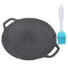 1pc Korean BBQ Grill Pan Medical Stone Coating Non-stick Marble Camping Round Griddle with Handle for Baking,Grill,BBQ