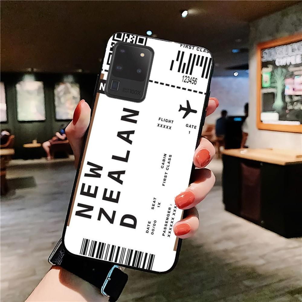 Cute FIRST CLASS PLANE TICKET Phone Case For Samsung S 9 10 20 21 22 23 30 23 24 plus lite Ultra FE S10lite Fundas