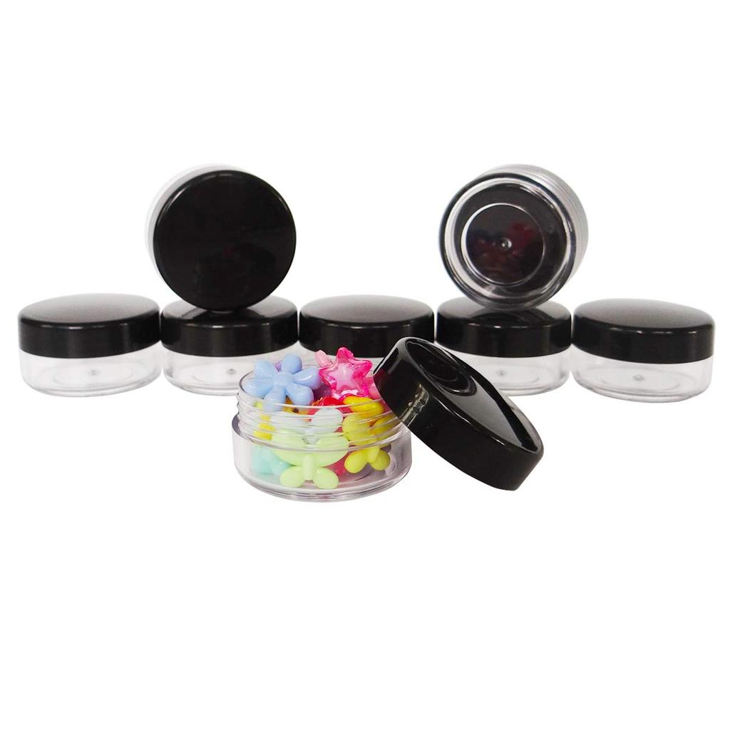 Wopanxye Кремовый контейнер 10 г Контейнер для крема Косметика Сменный контейнер Маленький круглый футляр для блеска для губ с черной крышкой Коробка для хранения небольших предметов Портативная