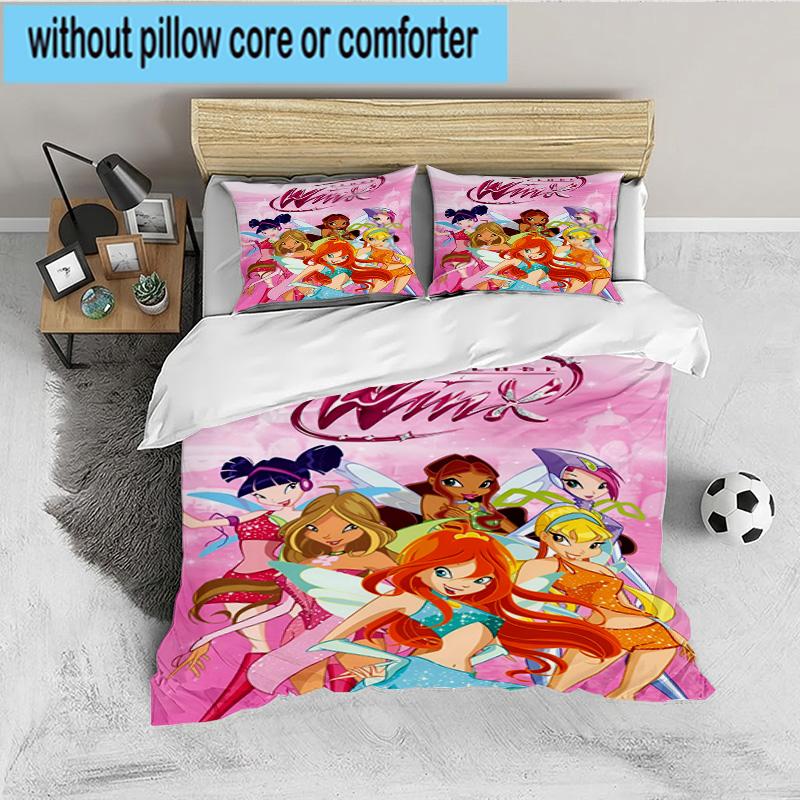 Wink Club Magical Friendship 3PCS Bedding set,Ideal for 1pc Duvet Cover And 2pcs Pillowcases Perfect for Fan gift,Ideal for Bedroom, Dormitory