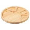 Round Wooden Divided Fruit Tray Nut Platter Food Storage Tray Fruit Snack Plate  Serving Platter
