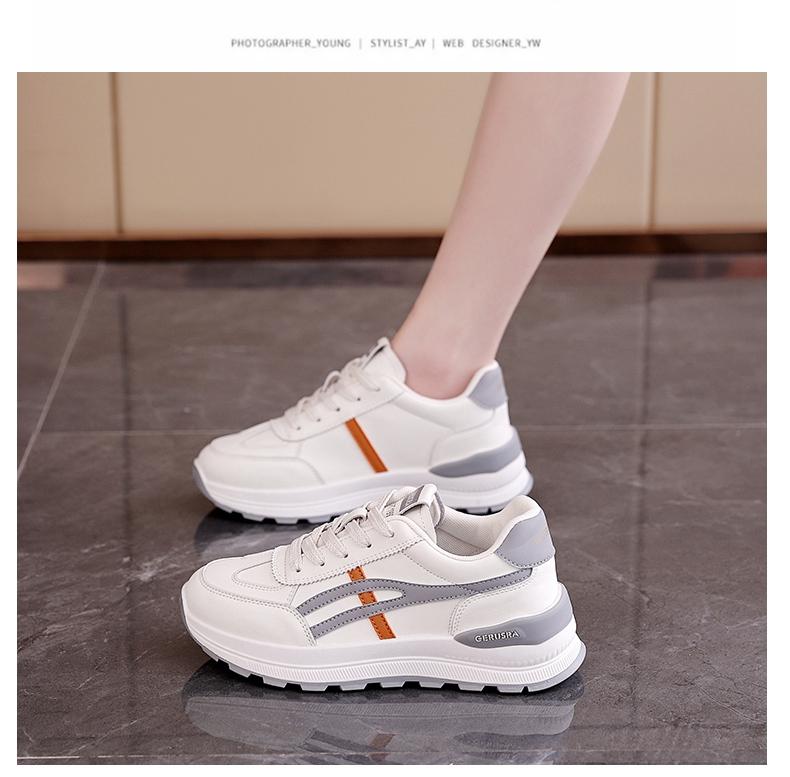 Thick soled comfortable sports shoes for women, versatile casual white shoes, eye-catching little dad shoes