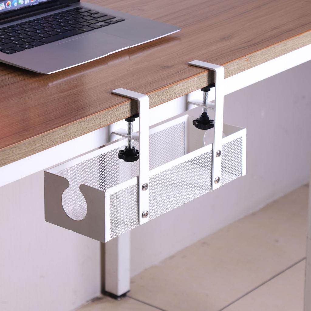 Under Desk Cable Management Tray No Drill Steel Desk Cable Organizers Wire Management Tray Cable Management Rack Storage Shelf