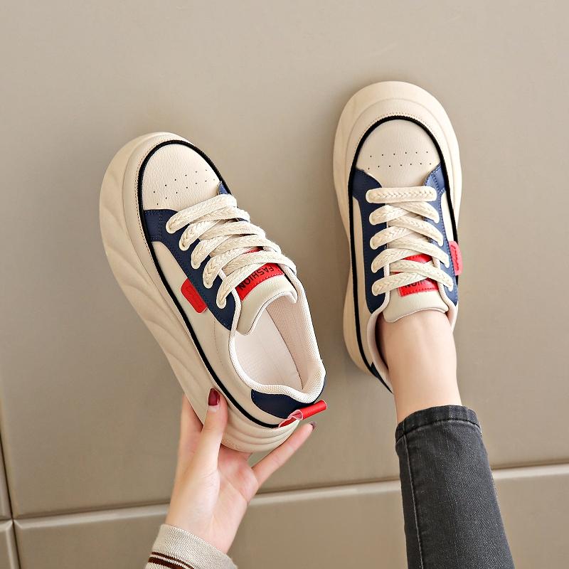 Board shoes new spring and autumn thick-soled muffin size soft-soled sports and leisure shoes