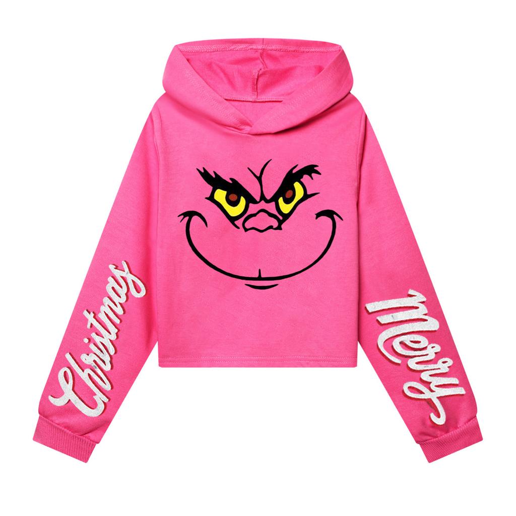 Kids' Casual Fashion Christmas Printed Long Sleeve Hooded Sweatshirt (No Drawstring)