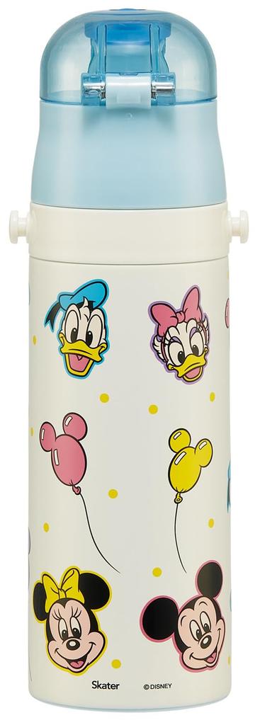 Skater Stainless Steel Water Bottle for Direct Lightweight and Disney Mickey Cooling Sports Water Kids, Drinking, 470ml, Child-Friendly, & Friends,