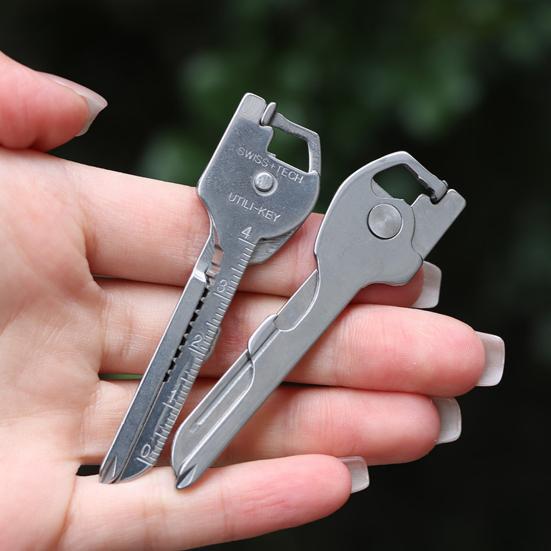 Многофункциональный складной нож для ключей, 6 в 1, многофункциональный инструмент из нержавеющей стали, открывалка для бутылок, отвертка, карманные инструменты для выживания в чрезвычайных ситуациях