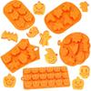 Halloween Scary Pumpkin Silicone Mold Ghost Hat Skull Ice Cube Chocolate Food Baking Tray Mold Cookie Biscuit Cake Baking Mold