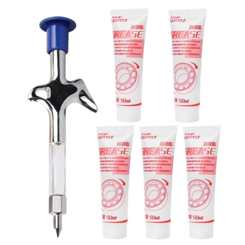 Bicycle Aluminum Grease Gun Aluminum Alloy MTB Bike Bearing Hub Grease Syringe Bicycle Oil Lubricant Cycling Accessories