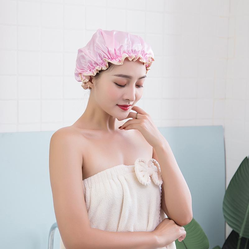 Двухслойная водонепроницаемая шапочка для душа PEVA для женщин