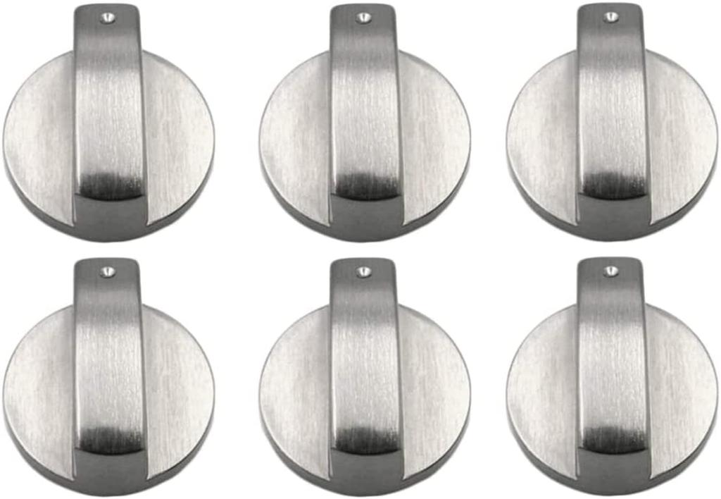 6pc Universal Stove Control Knobs,Metal Range Burner Switch Button for Kitchen Cooktop,Alloy Gas-Stove Knob Cooker Accessories