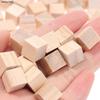 100 шт. Необработанные пустые мини-квадраты из дерева для DIY, 1 см, цельные деревянные кубики для деревообработки, поделок, детской игрушки, изготовления пазлов, материал