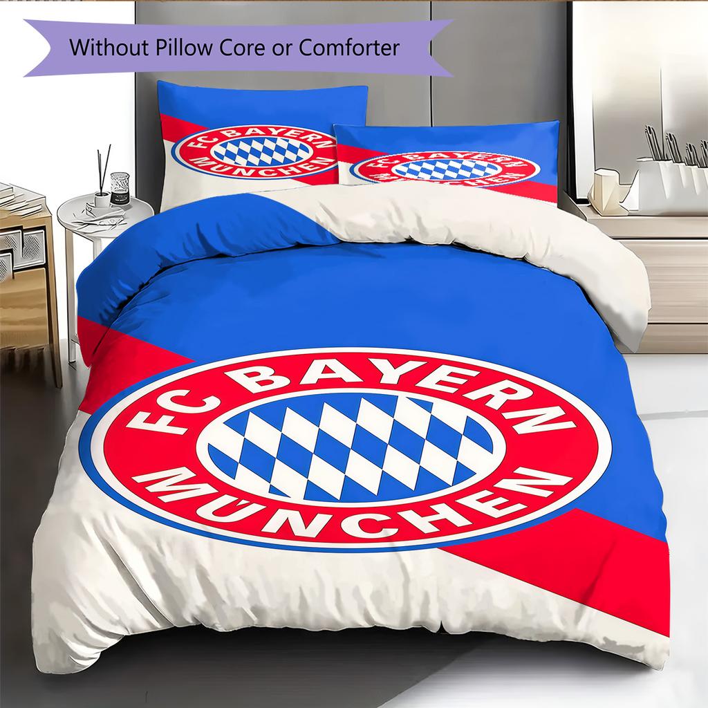 FCB logo Pattern Bedding Quilt Set Quilt Cover Pillowcase Home Decoration Birthday Gift (1 * duvet cover + 2 * pillowcase, without core)
