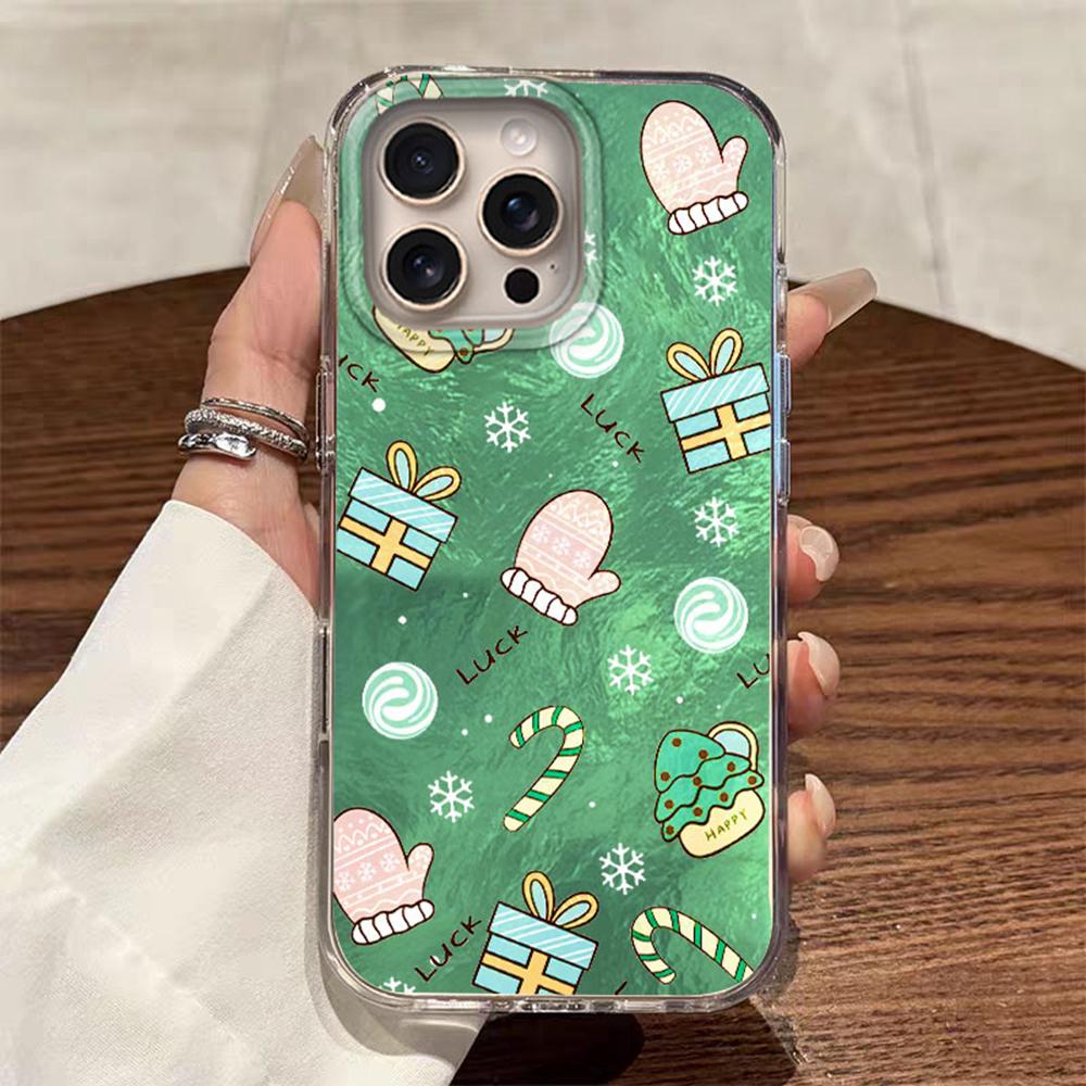 Рождественский Санта-Клаус Олень Подарок Девушка Чехол для Телефона Для iPhone 16 15 14 13 12 Pro Max 7 8 Plus 11 16e X XS XR SE Ударопрочный ТПУ Чехол