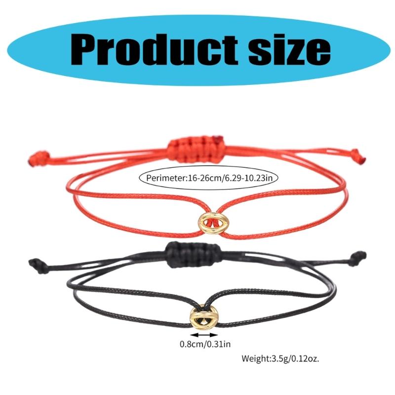 2 шт. Парные браслеты Бусины на удачу Ручная цепочка Регулируемый Ручной работы Наручная цепочка из плетеной веревки Аксессуар
