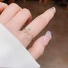 Korean Style Zircon Pearl Flower Open Ring - Elegant and Fashionable Index Finger Accessory