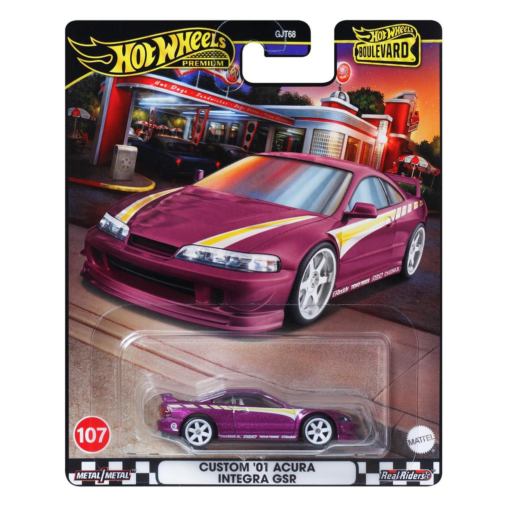 Игрушечный автомобиль Hot Wheels Boulevard Custom '01 Acura Integra GSR, Фиолетовый, HRT77, для детей от 3 лет