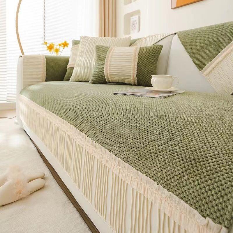 Подушка для дивана в кремовом стиле, новинка четырех сезонов, обычные ткани, кожаный чехол для дивана, легкий роскошный чехол, подушка для полотенец