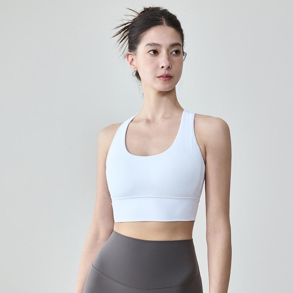 Женский летний утягивающий топ-бра для йоги с гоночной спинкой и нагрудными вкладышами - Красивый дизайн спины