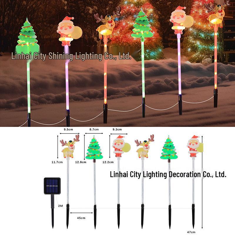 2025 Солнечные Рождественские Санта и Снеговик Светящиеся Гирлянды для Наружного Декора