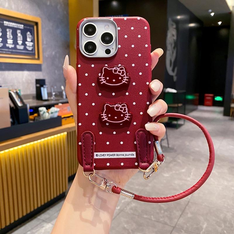 Мультяшная киска в горошек подходит для чехла на мобильный телефон Samsung S26plus, японский и корейский милый A37 противоударный чехол в стиле ins