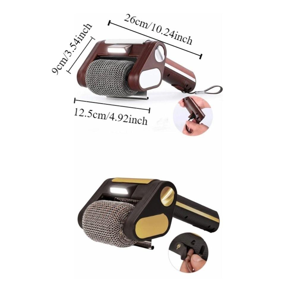Stainless Steel Roller Grill Cleaner Brush with LED Light Barbecue Cleaner Tools  Outdoor Cooking