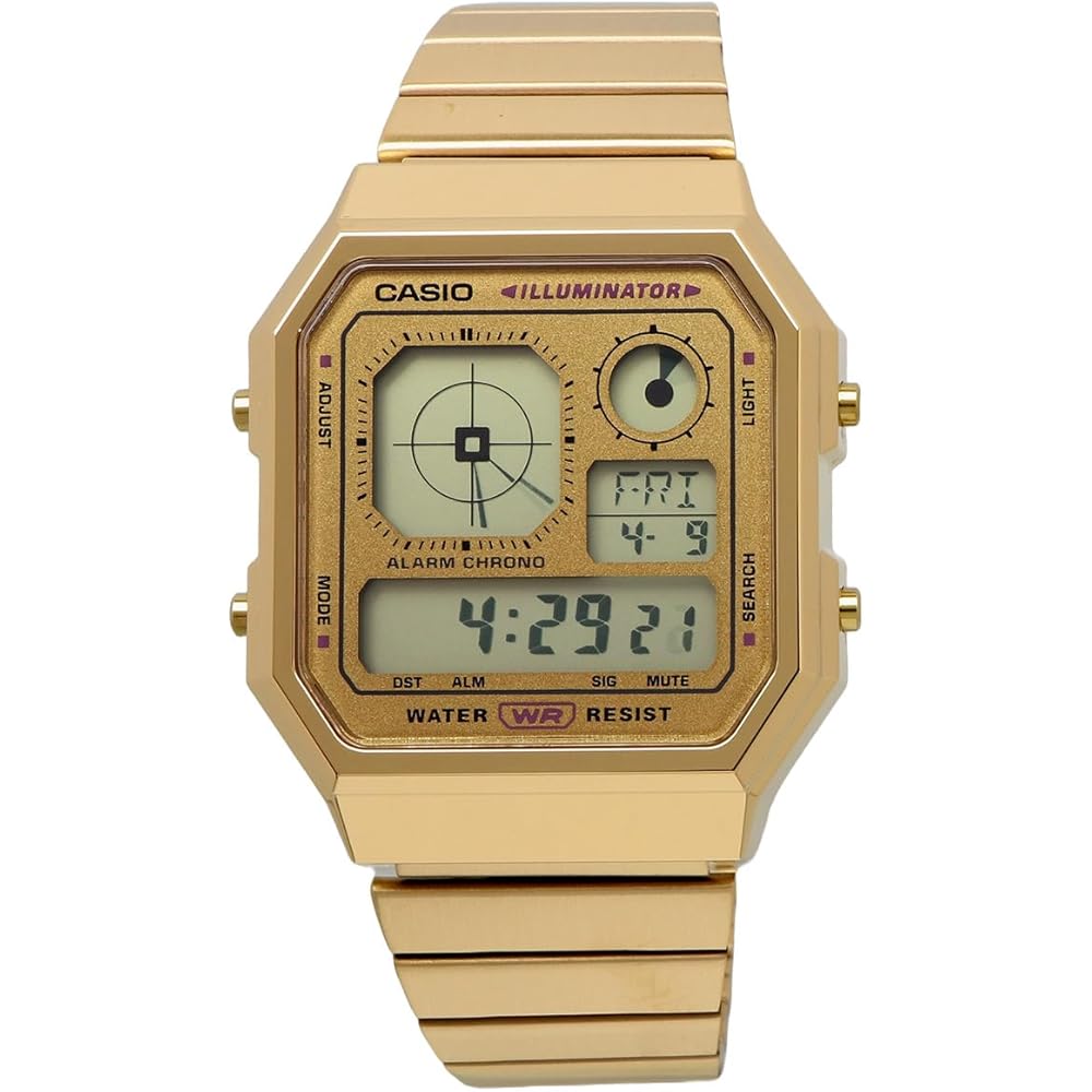 Casio Серия Vintage A130WEG-9A Унисекс Аналогово-цифровые часы Золотой Нержавеющая сталь Водонепроницаемость 50м