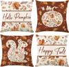 Fall Decorations For Home, Fall Pillow Covers 18X18 Set Of 4, Thanksgiving Decorations Autumn Cushion Case For Couch